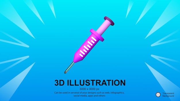 3d rendering of injection icon