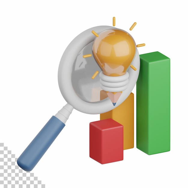 3d rendering insight isolated useful for business analytics web money and finance design element