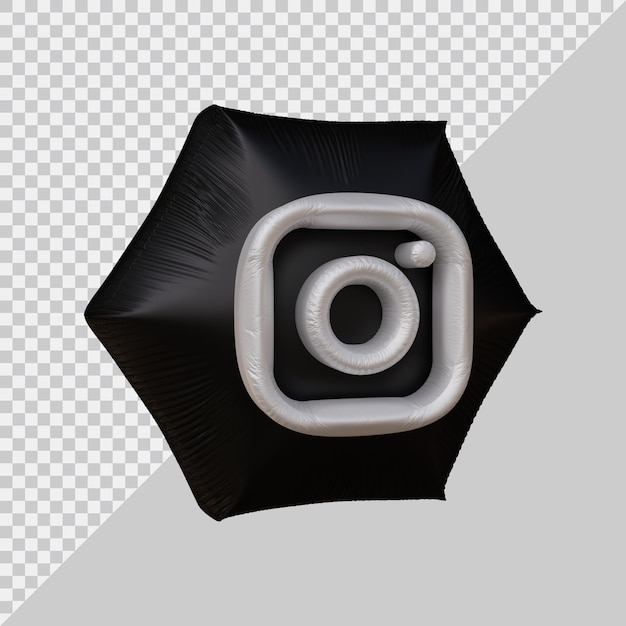 PSD 3d rendering of instagram icon balloon