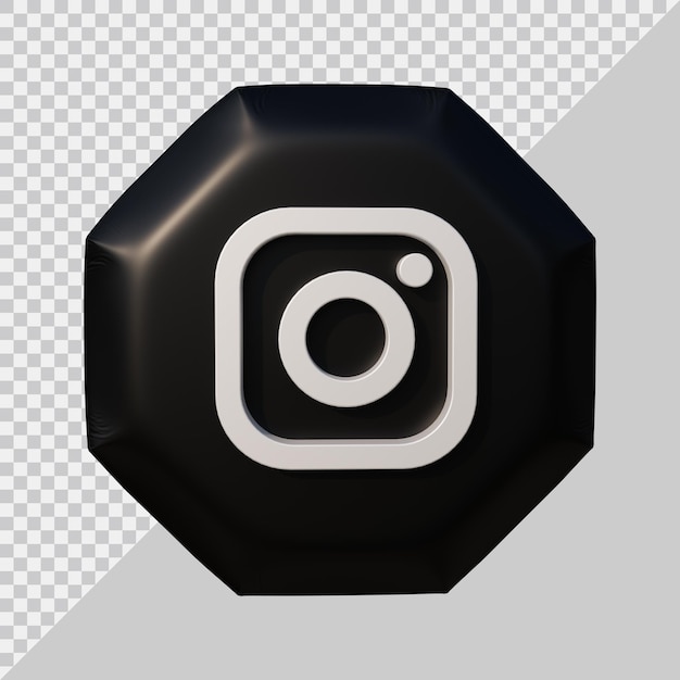 PSD 3d rendering of instagram icon balloon