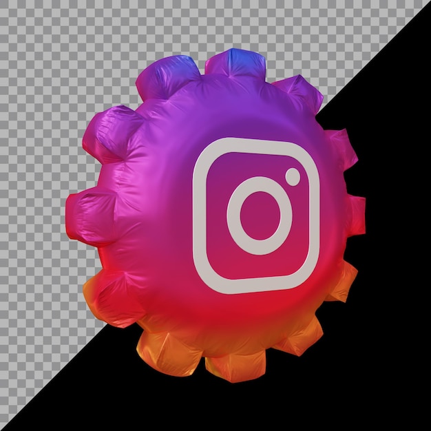 Rendering 3d del palloncino dell'icona di instagram