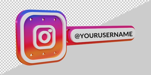 PSD 3d rendering of instagram icon lower third