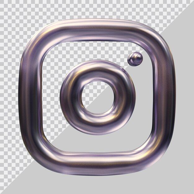 Rendering 3d del concetto di social media dell'icona di instagram