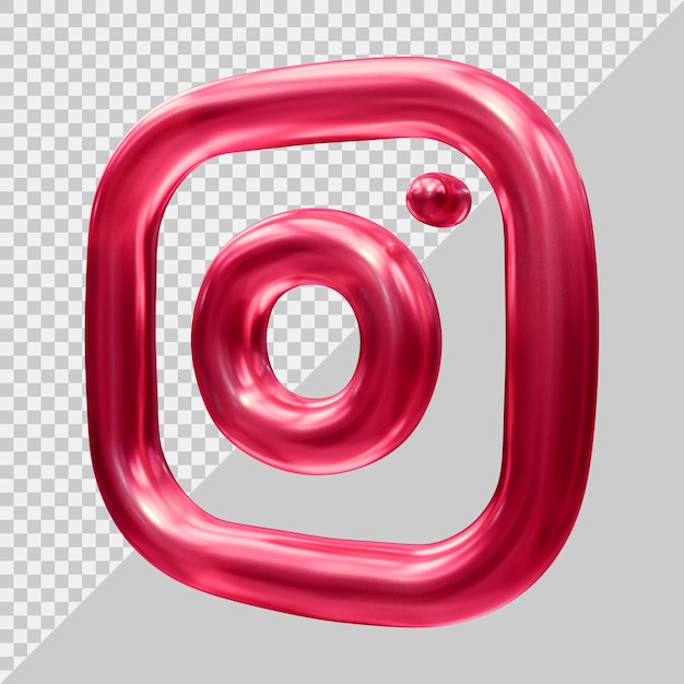 PSD rendering 3d del concetto di social media dell'icona di instagram