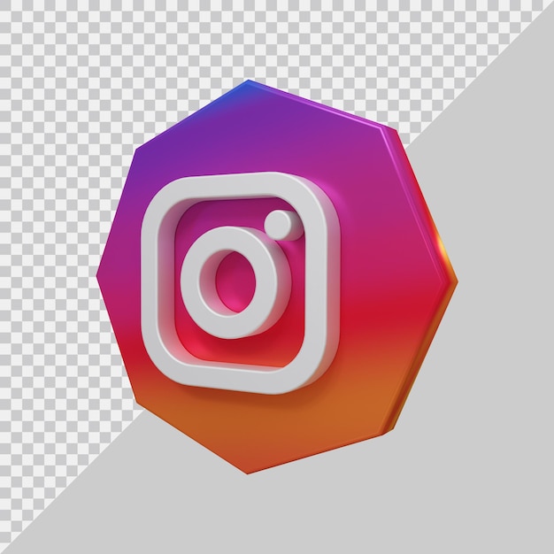 PSD 3d rendering of instagram icon