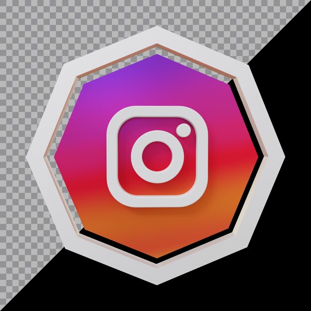 Rendering 3d dell'icona di instagram