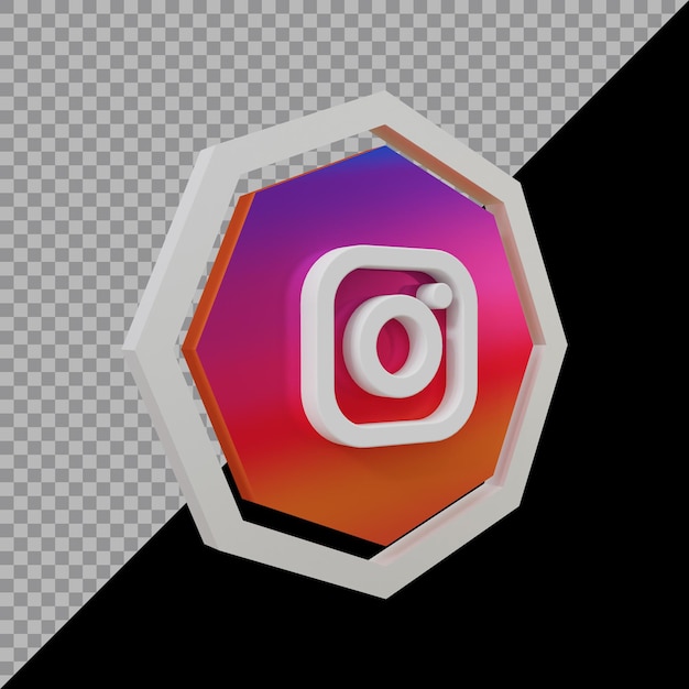 Rendering 3d dell'icona di instagram