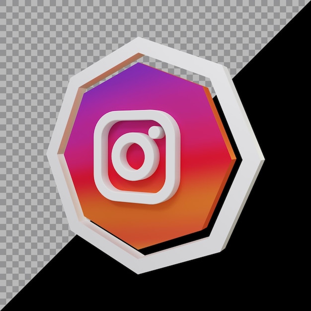 3d rendering of instagram icon