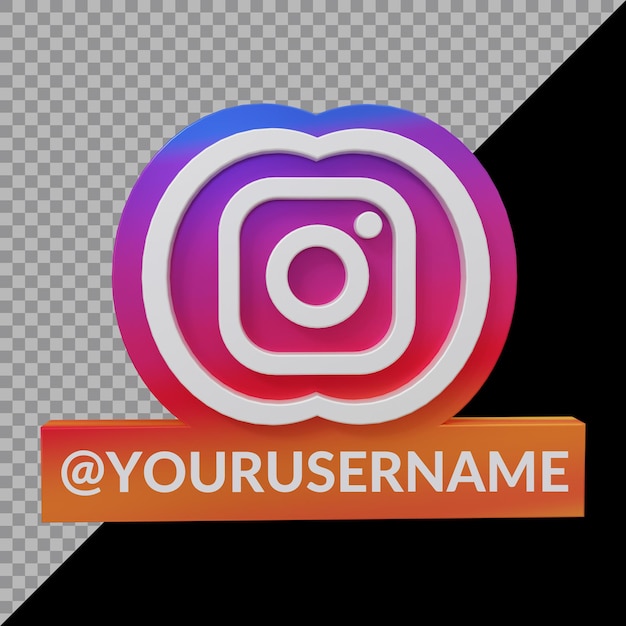 PSD 3d rendering of instagram icon