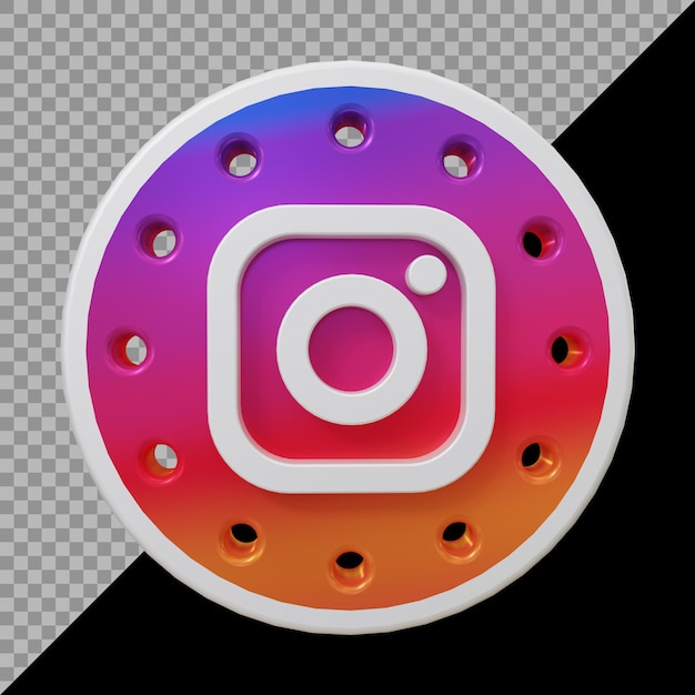 Rendering 3d dell'icona di instagram