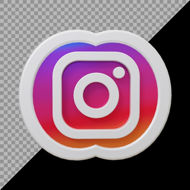 PSD 3d rendering of instagram icon