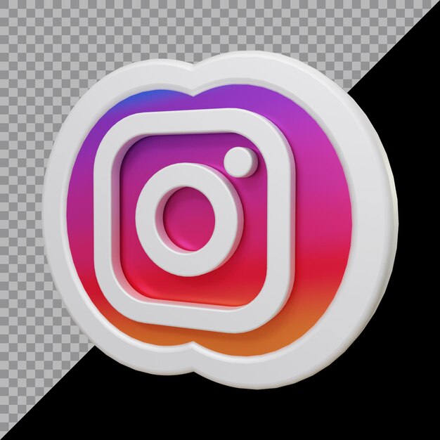 Rendering 3d dell'icona di instagram