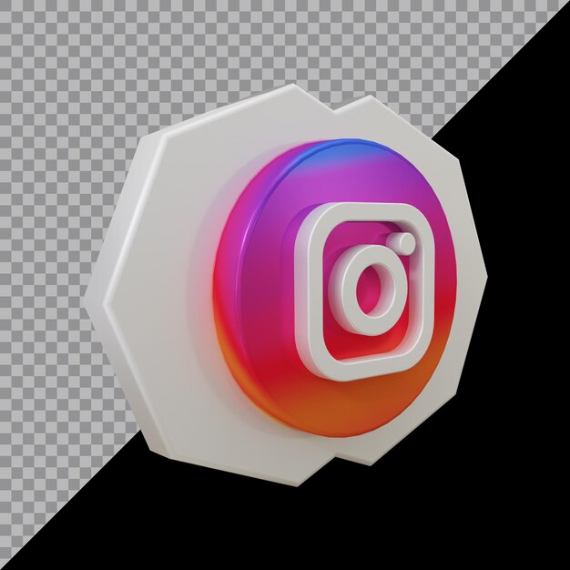 3d rendering of instagram icon