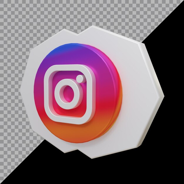 3d rendering of instagram icon