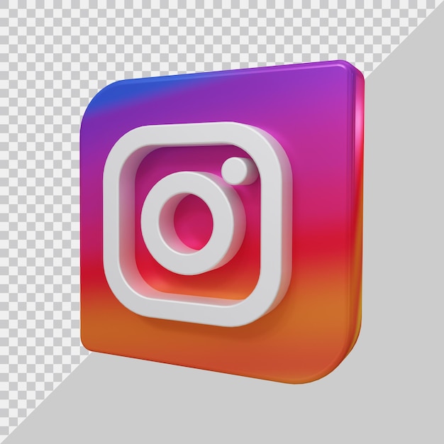 Instagramアイコンの3Dレンダリング