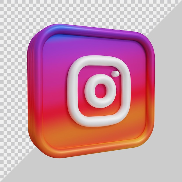 Rendering 3d dell'icona di instagram