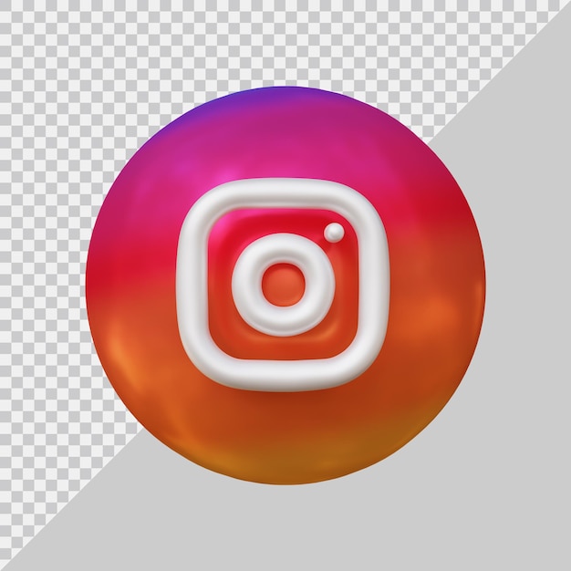 Rendering 3d dell'icona di instagram