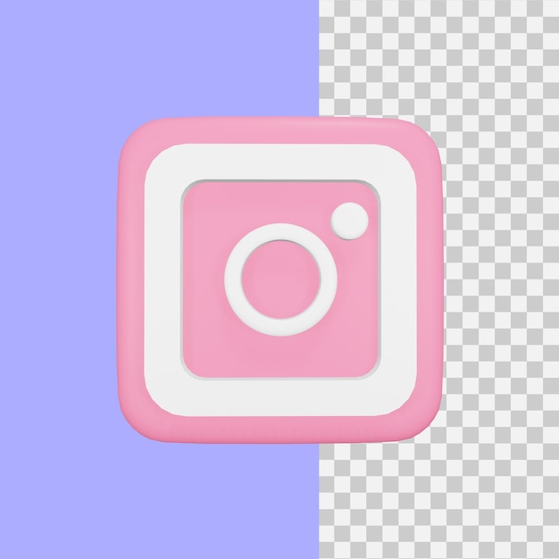 PSD 3d rendering instagram icon