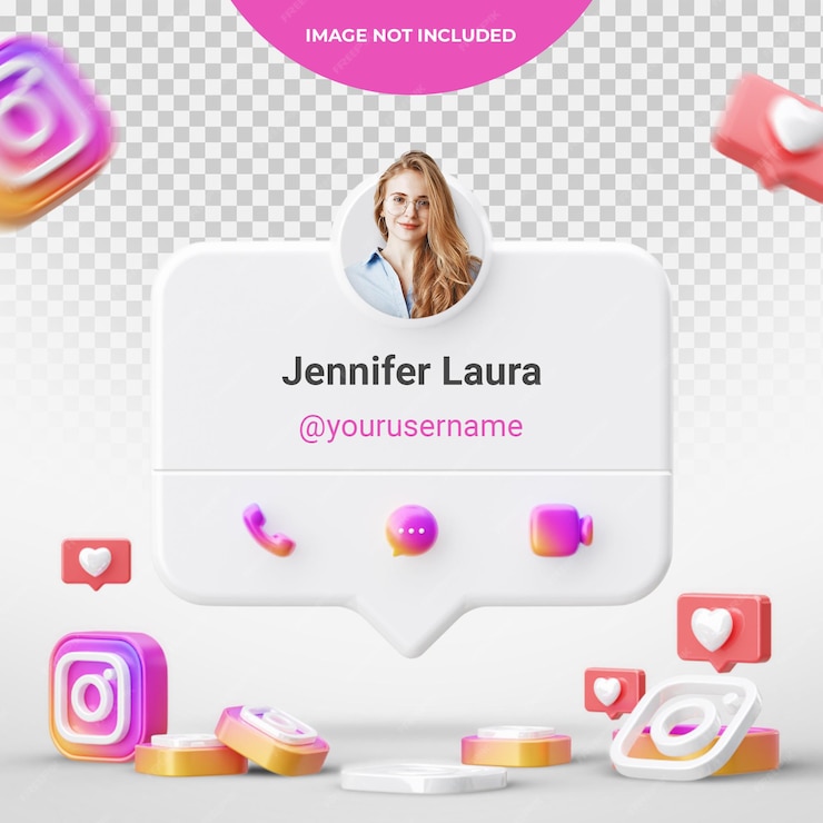  3d rendering instagram icons collection