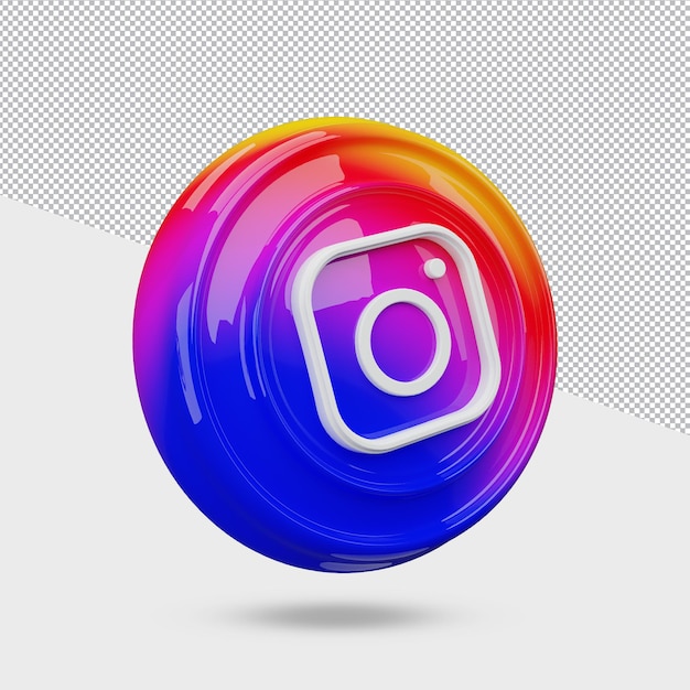 3d-rendering instagram pictogram ontwerp