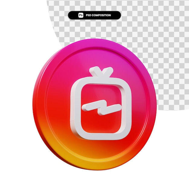 3d-rendering instagram tv-logo applicatie geïsoleerd