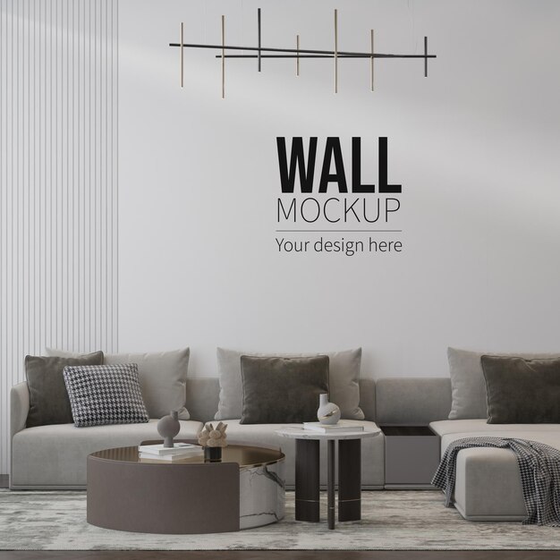 3d rendering interior wall mockup