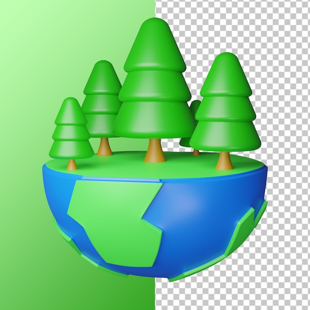 3d rendering international earth day illustration