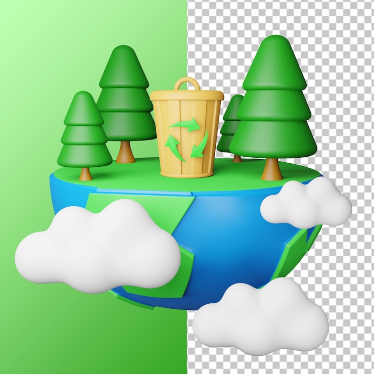PSD 3d rendering international earth day illustration