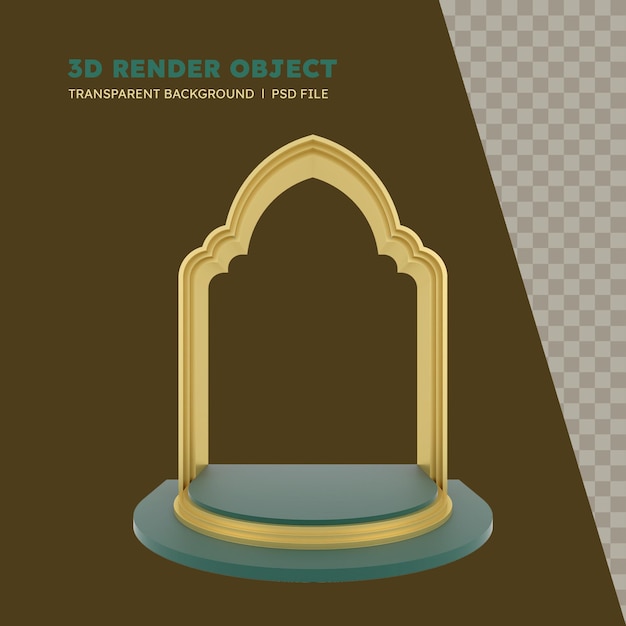 PSD 3d rendering of islamic podium