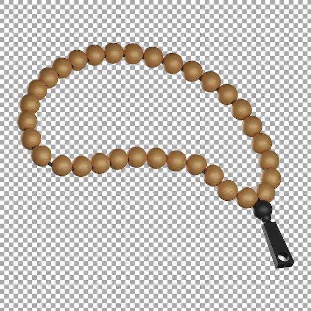 3d rendering of islamic prayer beads illustration