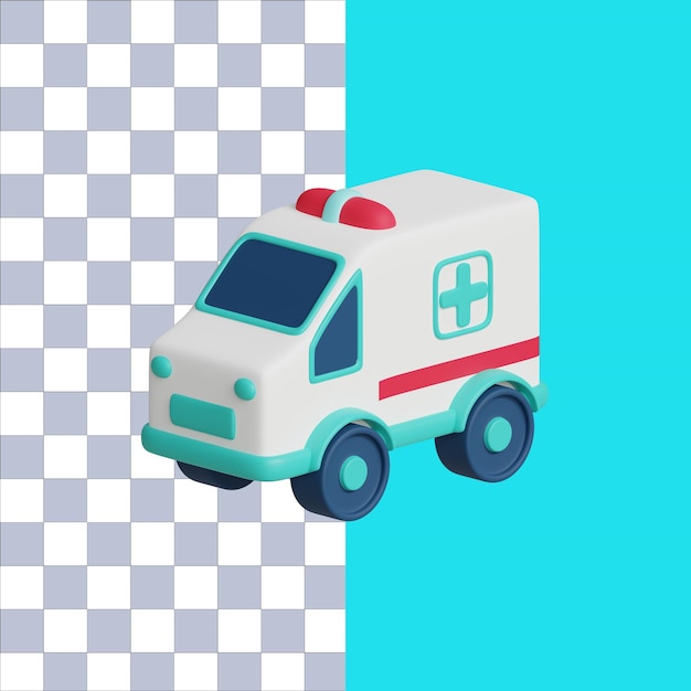 PSD 3d rendering of isolated ambulance icon