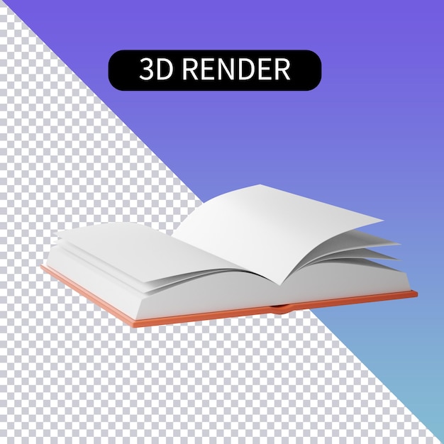 Rendering 3d icone isolate sulla lettura di libri