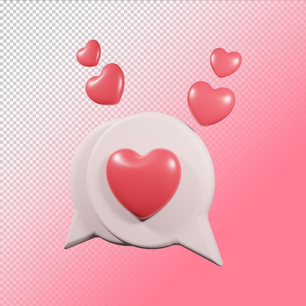 PSD 3d rendering of isolated valentine icon concept