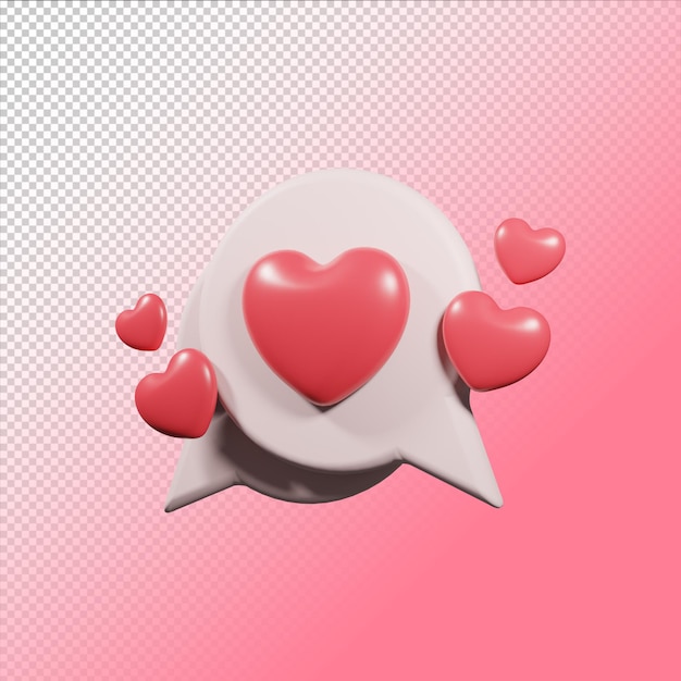 PSD 3d rendering of isolated valentine icon concept