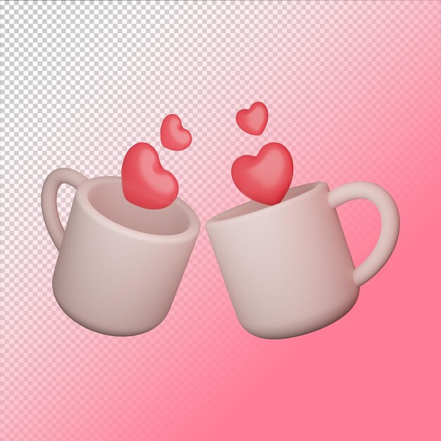PSD 3d rendering of isolated valentine icon concept