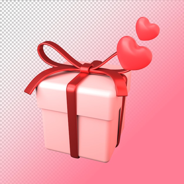 PSD 3d rendering of isolated valentine icon concept