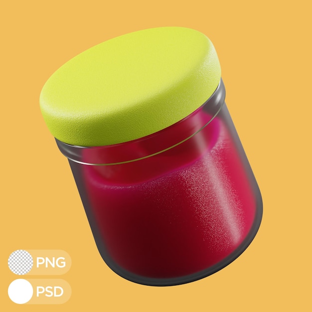 PSD 3d rendering jam jar