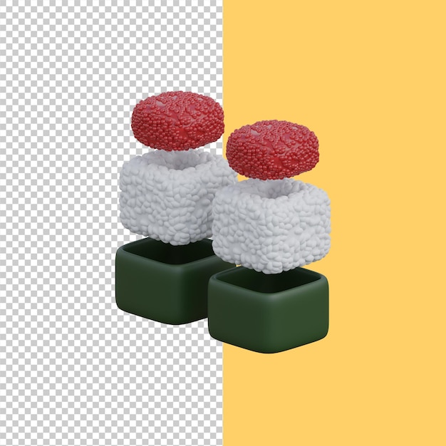 3d rendering of japanese food sushi icon