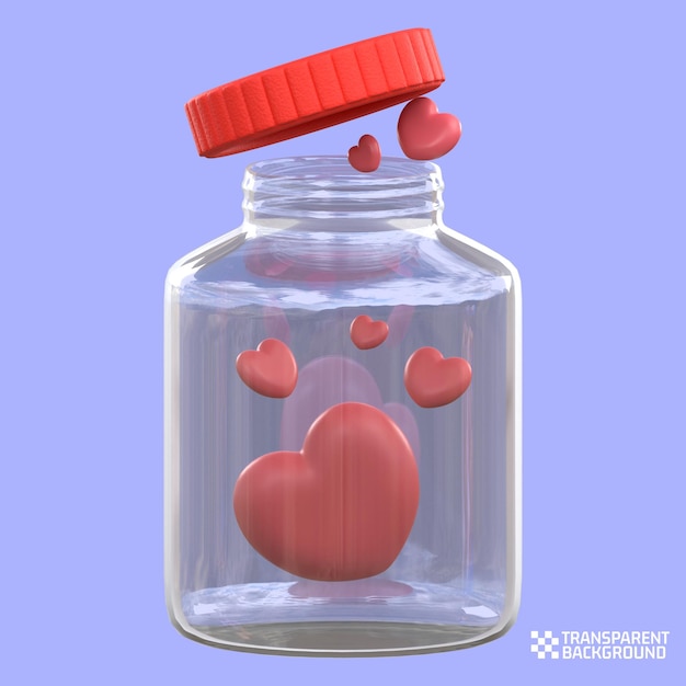 3d рендеринг JAR OF LOVE VALENTINE ICON