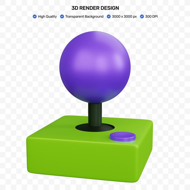 3d rendering joystick game arcade isolated