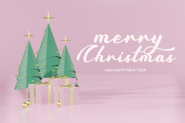 3d-rendering kerst podium mockup