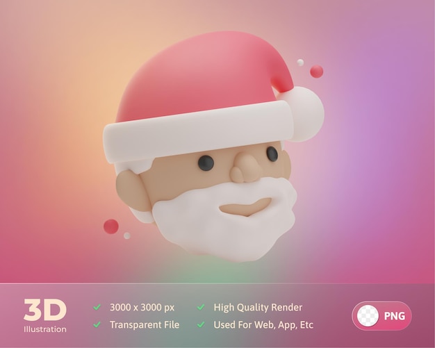 3d-rendering kerstmis santa illustratie