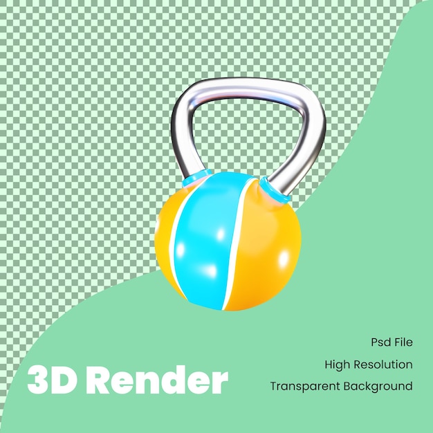 PSD 3d rendering kettle bell icon