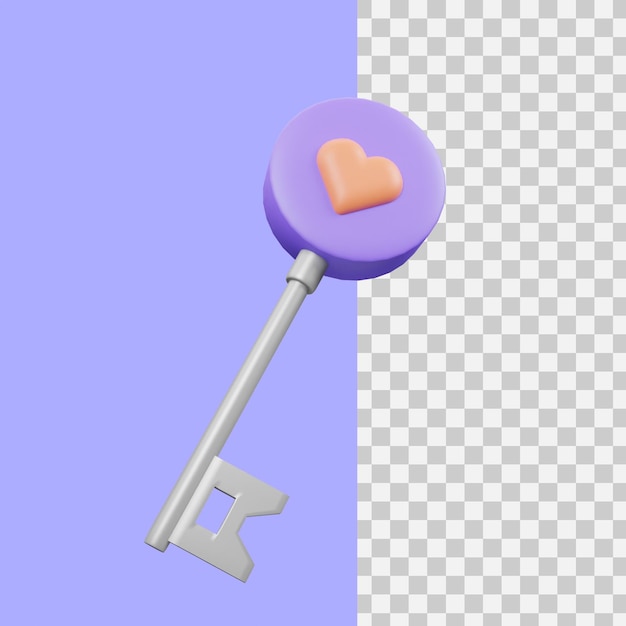 3d rendering key icon