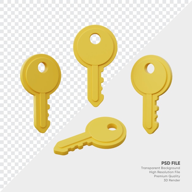 3d rendering of keys set collection