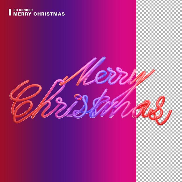 3d-rendering kleurrijke vrolijke kerstbelettering