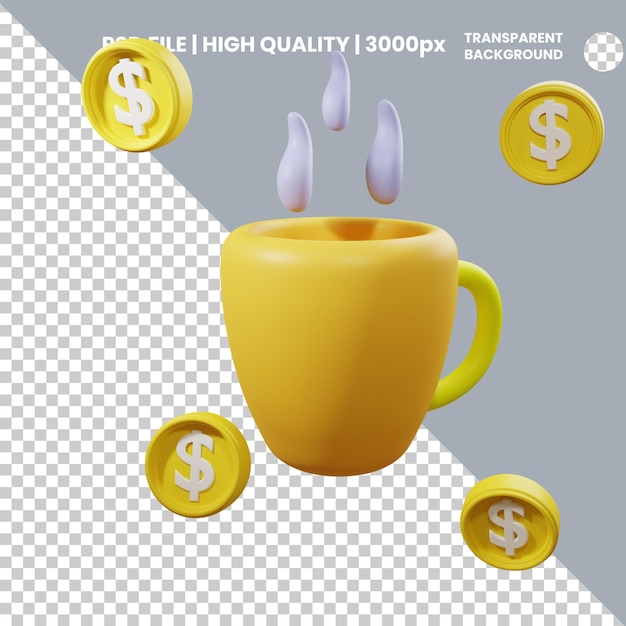 3d-rendering koffie munt pictogram object