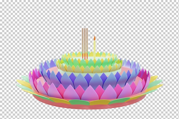 3D-rendering Krathong drijvende bloem Loy krathong festival