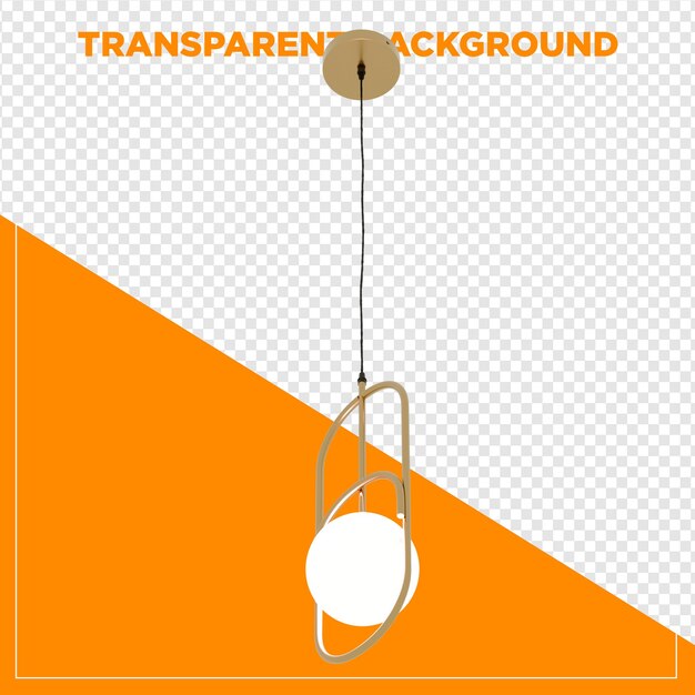 3d rendering kroonluchter hanger plafondlicht met doorzichtige achtergrond