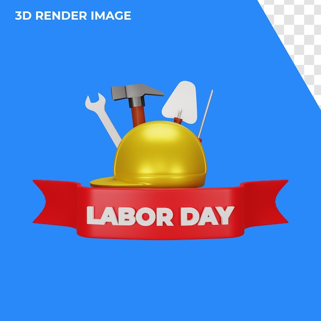 PSD 3d rendering of labor day concept